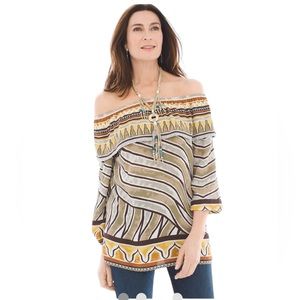 Chico’s Tribal Border Off-the-Shoulder Top (GMH-R)